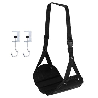 PATIKIL Airplane Footrest, Adjustable Foot Hammock with Hooks Foldable Memory Foam Footstool to Relax Feet Long Flight Airplane Travel Essentials for Under Office Desk, Black - color: Black