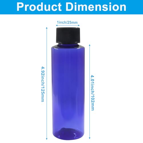 BokWin Blue 3.4 oz Empty Plastic Travel Bottles, 5 Pack | For Toiletries, Refillable Squeeze Containers, Easy-to-Read Labels, For Shampoo Conditioner Lotion - color: Blue