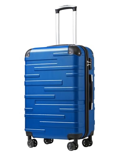 Coolife Hardside ABS Luggage, TSA Lock, Spinner Wheels, 20in Carry-On - color: blue, size: Small (20 In)