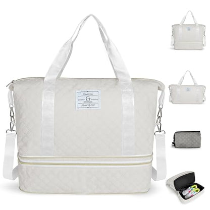 Geestock Travel Duffle Bag - Weekender Overnight Bags for Women, White - color: White