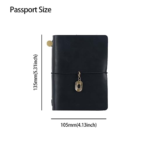 Genuine Leather TN Travel Notebook Protective Cover Journal Sketchbook Planner Agenda Diary Personal Organizers Noteboo (Black Passport) - color: Black Passport