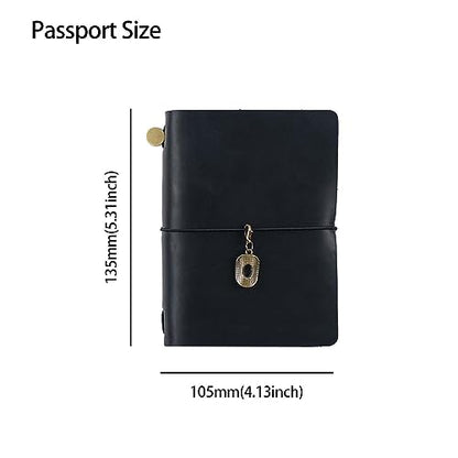 Genuine Leather TN Travel Notebook Protective Cover Journal Sketchbook Planner Agenda Diary Personal Organizers Noteboo (Black Passport) - color: Black Passport