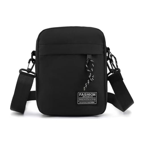 Small Sling Bag for Men & Women Casual Crossbody Bag Waterproof Chest Pack Multi Zipper Compartments - color: Black, style: Two Compartments