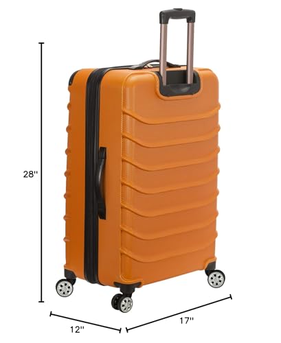 Rockland Speciale Hardside 2 Piece Expandable Spinner Luggage Set, (20"/28"), Orange - color: Orange