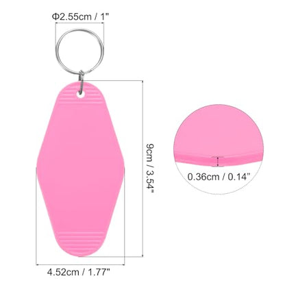 uxcell Hotel Keychains Blank Plastic - color: Pink
