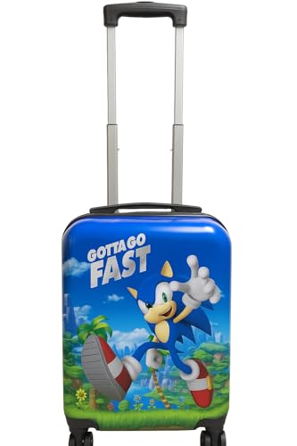 AI ACCESSORY INNOVATIONS Sonic the Hedgehog Kids Luggage and Backpack Set - 18" Luggage Suitcase With Wheels, 13.75" Backpack - color: Sonic Set