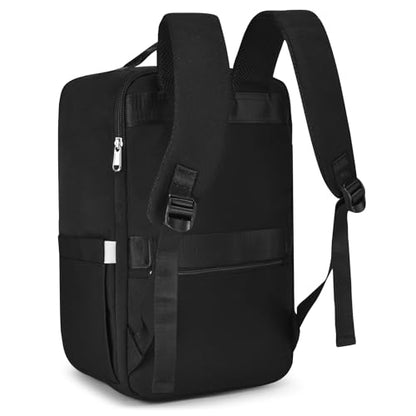 17x10x9 Personal Item Backpack for 40x20x25 Travel Bag 20L Carry on Backpack Flight Approved Airplanes Waterproof Underseat Hand Luggage Cabin Bag for Weekender Fits 14 Inch Laptop Black