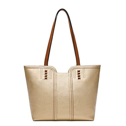 Montana West Tote Bag for Women Top Handle Satchel Purse - color: Light Gold