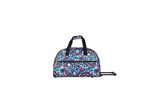 Lucas Designer Carry On Luggage Collection - Lightweight Pattern 22 Inch Duffel Bag- Weekender Overnight Business Travel Suitcase with 2- Rolling Wheels (NAVY, 22in) - color: NAVY