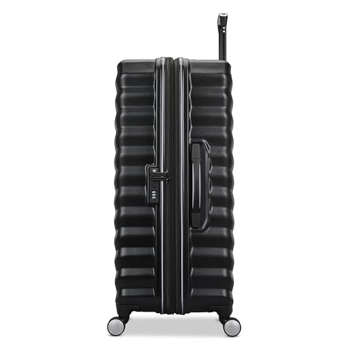 Samsonite Hard-Sided 28-Inch Lightweight Checked Large Expandable Element Suitcase: Durable, 360° Spinner Wheels, Adjustable Telescopic Handle, TSA-Approved Lock - Alpine Black - color: Alpine Black, size: 28-Inch Checked-Large