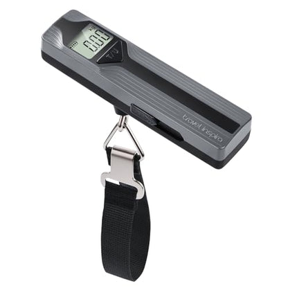 Battery-Free Luggage Scale – No Batteries Needed, Portable Digital Hanging Suitcase Weight Scale for Air Travel & Checked Bags, 110lb/50kg, LCD Display, Compact Travel Accessory - color: Grey-Large Handle