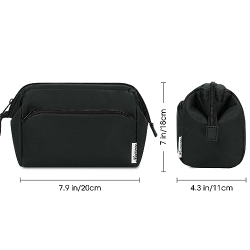 Narwey Travel Makeup Bag Toiletry Bag, Wide Open Cosmetic Bag for Women - color: A-Black, size: Small