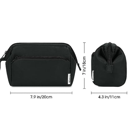 Narwey Travel Makeup Bag Toiletry Bag, Wide Open Cosmetic Bag for Women - color: A-Black, size: Small