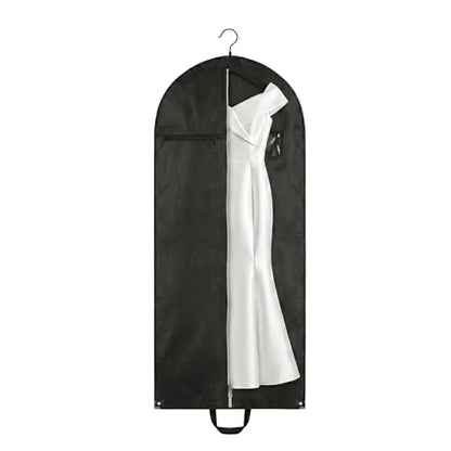 1 Pack PEVA Waterproof Long Garment Bag Clear Window 24x63 In Black - size: 24 × 63 in