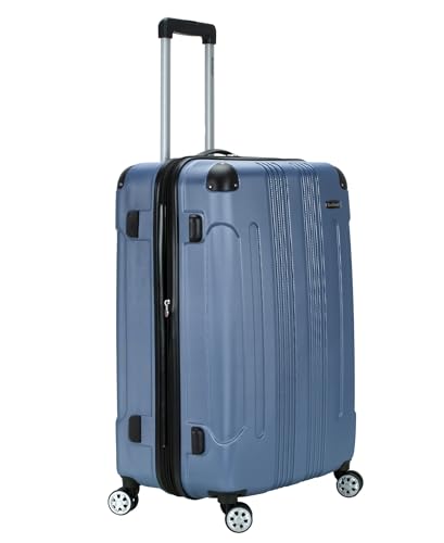 Rockland London Hardside Expandable Spinner Wheel Luggage, Checked Large 28", Blue - color: Blue, size: Checked 28"
