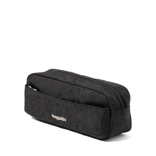 Long Pocket Cosmetic - Lightweight 7.8”x 3.1”x2.1” Makeup Bag - Travel Essentials Makeup Organizer - color: Black Cheetah Emboss