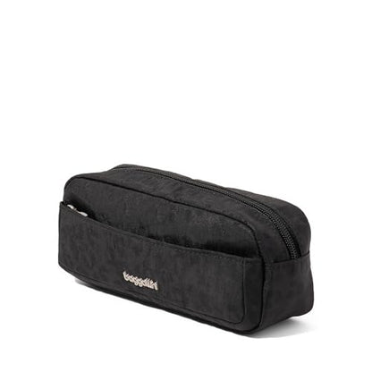 Long Pocket Cosmetic - Lightweight 7.8”x 3.1”x2.1” Makeup Bag - Travel Essentials Makeup Organizer - color: Black Cheetah Emboss