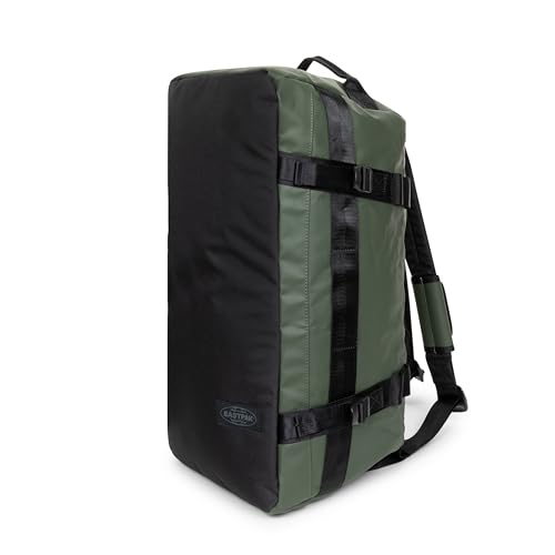 Eastpak Duffel Pack M – 70L Convertible Duffel Bag with Backpack Straps, Weatherproof Design, Multiple Compartments & Gear Loops, Tarp Forest
