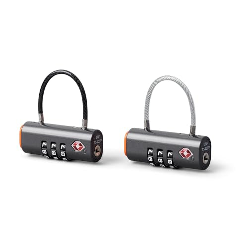 Bellroy Travel Lock Duo (Set of 2 TSA Luggage Locks with Flexible Fit and Combination Function) - Graphite