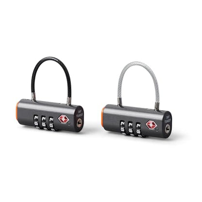 Bellroy Travel Lock Duo (Set of 2 TSA Luggage Locks with Flexible Fit and Combination Function) - Graphite