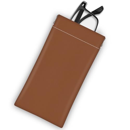 Soft Glasses Case for Sunglasses Eyeglass Slim Pouch - color: Caramel