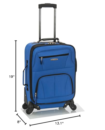 Rockland Pasadena Expandable Spinner Carry-on 19", Blue - color: Blue
