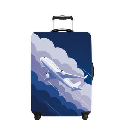 Cloud Flight Luggage Cover Washable Suitcase Cover Protector Fit 24-26 Inch Luggage Durable Travel Bag Cover with Zipper Closure M - color: Cloud Flight, size: M(24-26inch suitcase)