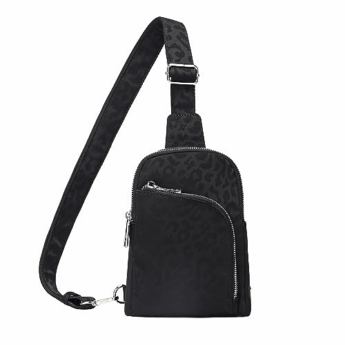 Nylon Crossbody Sling Bags for Women Small Cross Body Fanny Pack - color: Black Panther