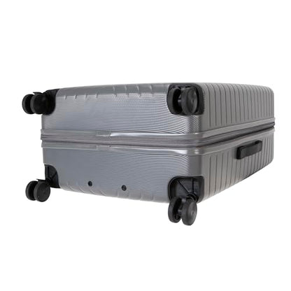 TRIPS RIDGELINE 28-Inch Lightweight Durable Hardside 8-Wheel Spinner Checked Suitcase Size Luggage, Granite - color: Granite, size: LARGE CHECKED