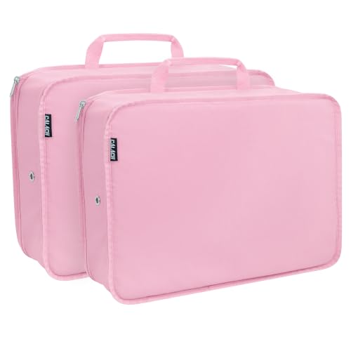 Extra Large Compression Packing Cubes for Travel Essentials, 2 Set Expandable Travel Cubes for Packing Bags Suitcase Organizer, XL, Pink - color: Pink, size: Extra Large