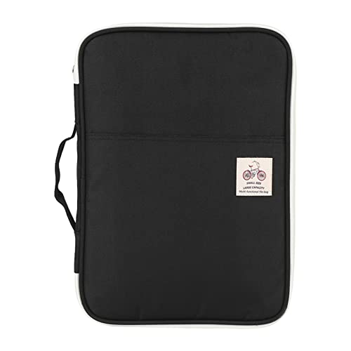Document Organizer Bag, 13.8x9.8in A4 File Folder Carrying Case (Black) - color: Black