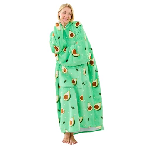 Moinlizy Oversized Wearable Blanket Hoodie for Women Men - color: Avocado