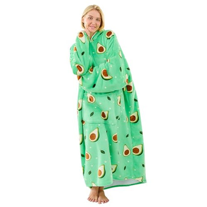 Moinlizy Oversized Wearable Blanket Hoodie for Women Men - color: Avocado