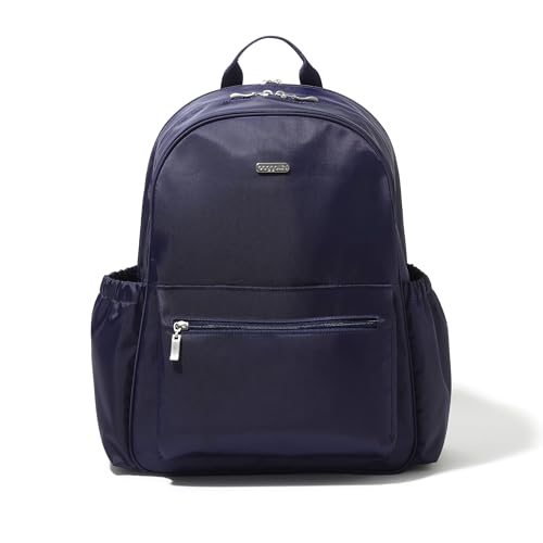 Baggallini Essential Laptop Backpack - 16x12 Inch Travel Backpack with 16" Laptop Sleeve - Lightweight Luggage Backpack - color: Cadet Navy