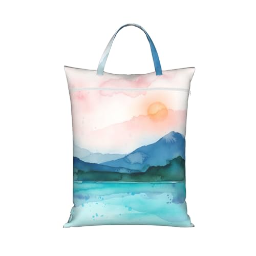 Landscape Travel Laundry Bag Washable Dirty Clothes Bag for Gym - color: Landscape