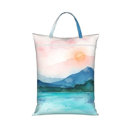 Landscape Travel Laundry Bag Washable Dirty Clothes Bag for Gym - color: Landscape