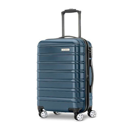 Samsonite Omni 2 Domestic Carry-On Luggage - 22x14x9 Airline-Approved - Features Expandable Polycarbonate Shell, 360° Wheels, TSA Lock - Amazon Exclusive - Nova Teal - color: NOVA TEAL, size: Carry-on Spinner