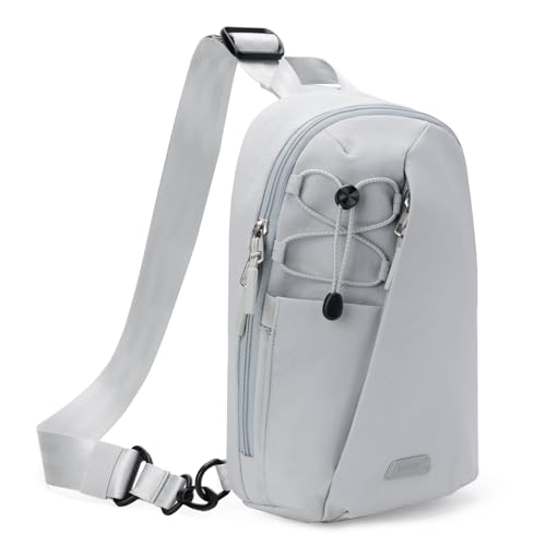 Inateck Sling Bag X-Row with RFID Blocking, Spacious Crossbody Shoulder Chest Everyday Carry Bag with Quick-adjust Strap, Water-resistant Sling Backpack for Men, Women, Travel, Cycling, Hiking, Gray - color: Gray