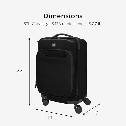 TravisMathew Quad Carry-On Spinner TMB400, Black - color: Black
