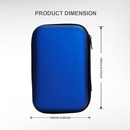 Hard Drive Carrying Case Bag Storage Organizer Universal Carry Pouch Compatible with Western Digital WD Elements Seagate, 2.5’’ EVA Shockproof Travel Case (Dark Blue) - color: Dark Blue