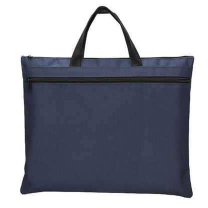 A4 Canvas Document Bag Zippered File Pouch Bag with Handle,Waterproof File Folder Brifecase for Project Meeting Office Travel - color: Blue