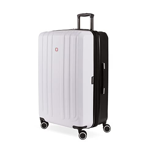 SwissGear 8028 Hardside Expandable Spinner Luggage, Black/White, Checked-Medium 24-Inch - color: Black/White, size: Checked-Medium 24-Inch