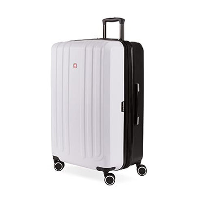 SwissGear 8028 Hardside Expandable Spinner Luggage, Black/White, Checked-Medium 24-Inch - color: Black/White, size: Checked-Medium 24-Inch