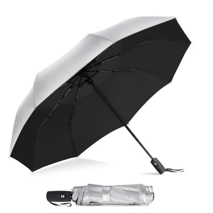 ZOMAKE UV Umbrella for Sun Protection, Travel Compact Sun Umbrellas 46Inch - color: A:Silver,Black