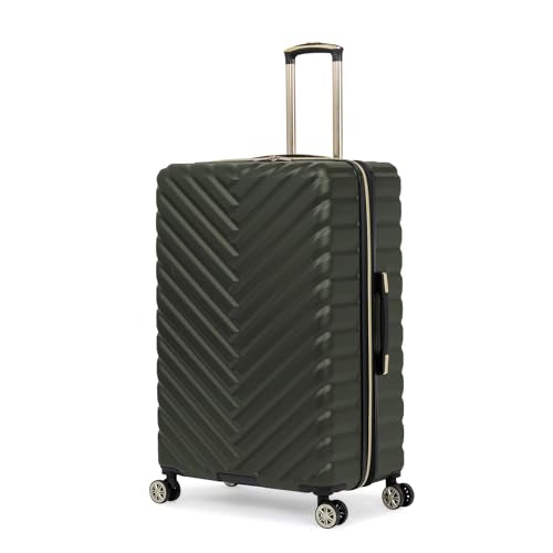 Kenneth Cole REACTION Madison Square Lightweight Hardside Chevron Expandable Spinner Luggage, Olive, 28-Inch Checked - color: Olive, size: 28-Inch Checked