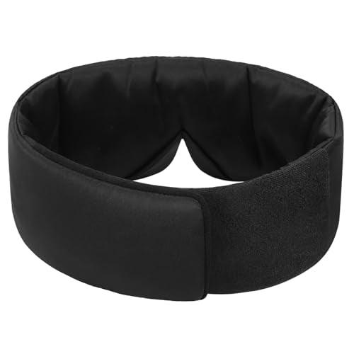 Mulberry Silk Sleeping Eye Mask, ALASKA BEAR Wraparound Style Comfort Ear Muff Blindfold and Soft Headband for Full Blackout and Hair Protection, Adjustable - color: Blackⅱ