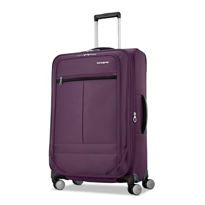 Samsonite 2-PC Soft-Sided 21/25” (Carry-On & Medium Checked), Lightweight Expandable Element Luggage Set: 2 Front Pockets & Side Pocket, Four Spinner Wheels, Adjustable Handle, Durable- Purple - color: Purple, size: 2-Piece Set (21/25)