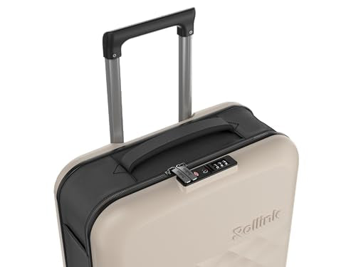 ROLLINK Foldable Flex 360 Carry-On Suitcase 21” – Hardshell Luggage, Double Spinner Wheels, TSA Lock, Lightweight & Durable Travel Case – Scratch, Water & Impact Resistant (Warm Grey) - color: Warm Grey, size: Carry-On International 21-Inch