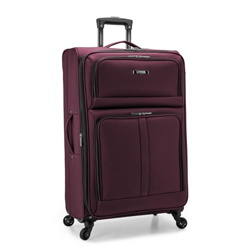 U.S. Traveler Anzio Softside Expandable Luggage with Spinner Wheels, Burgundy, 30-Inch Large - color: Burgundy, size: 30-Inch Large