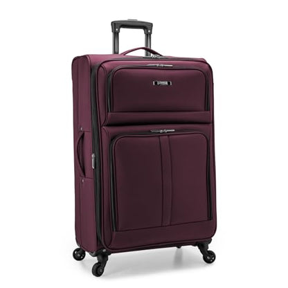 U.S. Traveler Anzio Softside Expandable Luggage with Spinner Wheels, Burgundy, 30-Inch Large - color: Burgundy, size: 30-Inch Large